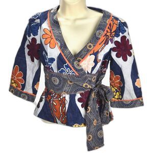 Anthropologie Elevesses Tie Waist Brushed Cotton Jacket Tie Waist Jacket Size 0